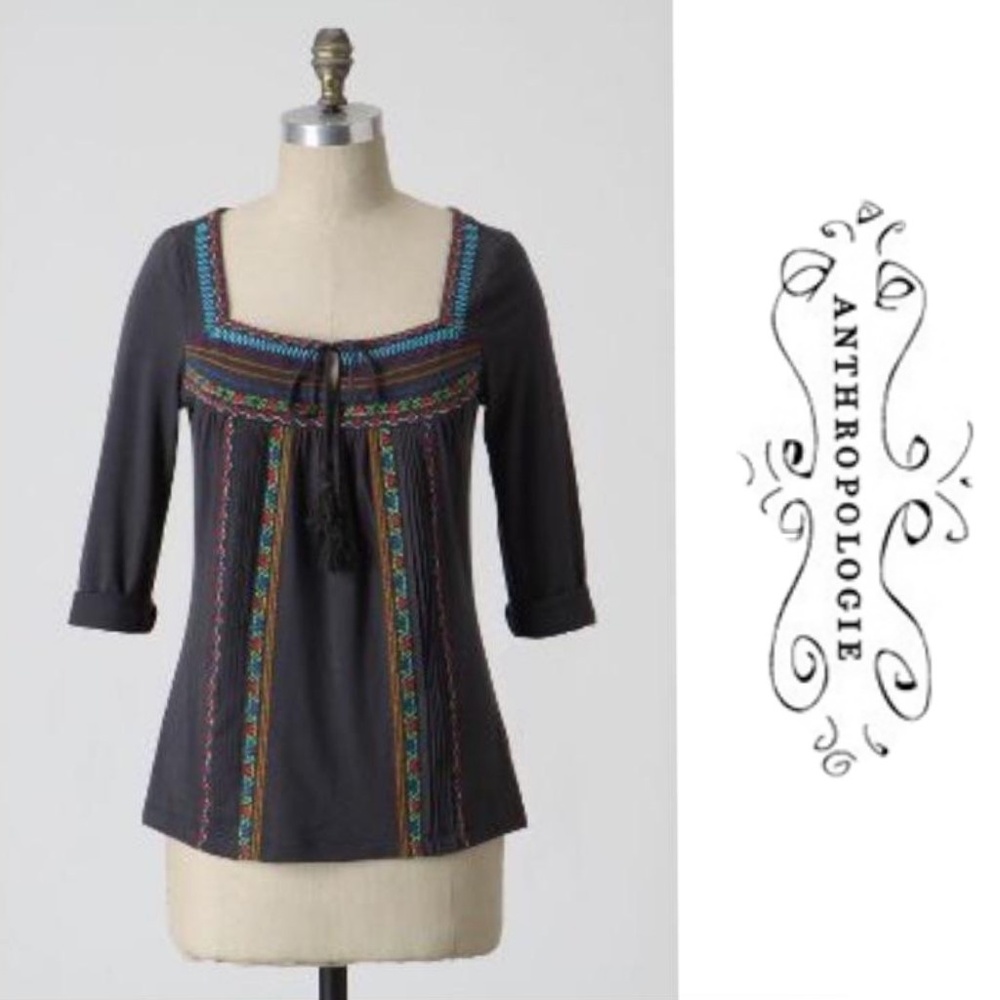 Anthropologie C. Keer Best Route Tee peasant boho